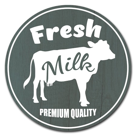 Farmers Market Fresh Milk Circle Vinyl Laminated Decal